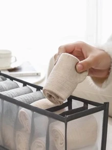 3pcs Random Underwear Compartment Organizer Socks Underwear Storage Box Drawer Storage Organizer Bag - Grey - View 3