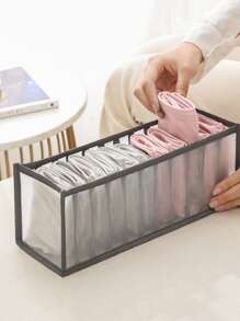 3pcs Random Underwear Compartment Organizer Socks Underwear Storage Box Drawer Storage Organizer Bag - Grey - View 5
