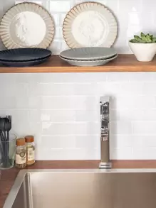 Kitchen Backsplash 3D Glossy White Subway Peel And Stick Wall Tile Sticker Wallpaper,Stickers,Wall Decal, Vinyl Decal For Home Decorations,Spring Decoration Items Refresh Your Home,Rama Decoration Stickers Gifts Birthday Graduation - White - View 7