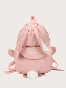 女孩字母刺繡兔子設計功能背包
