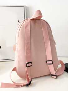 女孩字母刺繡兔子設計功能背包