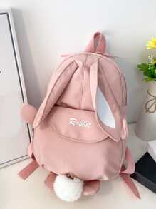 女孩字母刺繡兔子設計功能背包