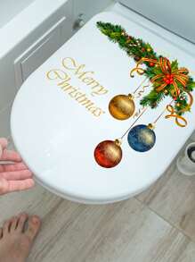 1 件球形和标语图形马桶盖贴花、贴纸、墙贴花、用于家居装饰的乙烯基贴花、春季装饰品让您的家焕然一新、Rama 装饰贴纸 - 彩色 - 查看 5