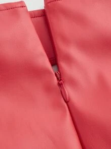 SHEIN ICON 高衩PU皮革半身裙