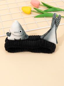 魚裝飾沐浴髮帶 - 黑色 - 查看 2