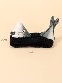 魚裝飾沐浴髮帶 - 黑色 - 查看 3