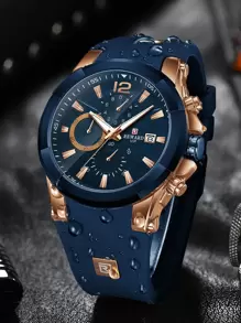 REWARD REWARD Men's Quartz Watch Silicone Band Business Fashion Style Timing Calendar Luminous Hands Multi-Functional Men Wristwatch High Quality Gift Classic Design Watch Band