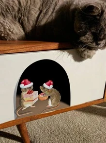 1pc Hat & Mouse Pattern Wall Sticker, Stickers, Wall Decal, Vinyl Decal For Home Decorations, Spring Decoration Items Refresh Your Home, Rama Decoration Stickers - Multicolor - View 3