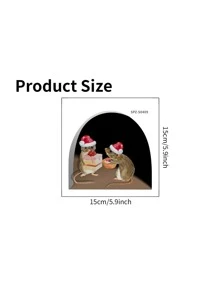 1pc Hat & Mouse Pattern Wall Sticker, Stickers, Wall Decal, Vinyl Decal For Home Decorations, Spring Decoration Items Refresh Your Home, Rama Decoration Stickers - Multicolor - View 5