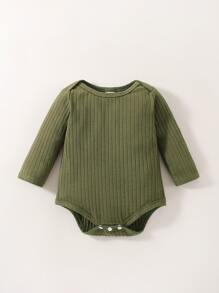 Bebé 4 piezas Body unicolor tejido de canalé - Multicolor - Ver 4