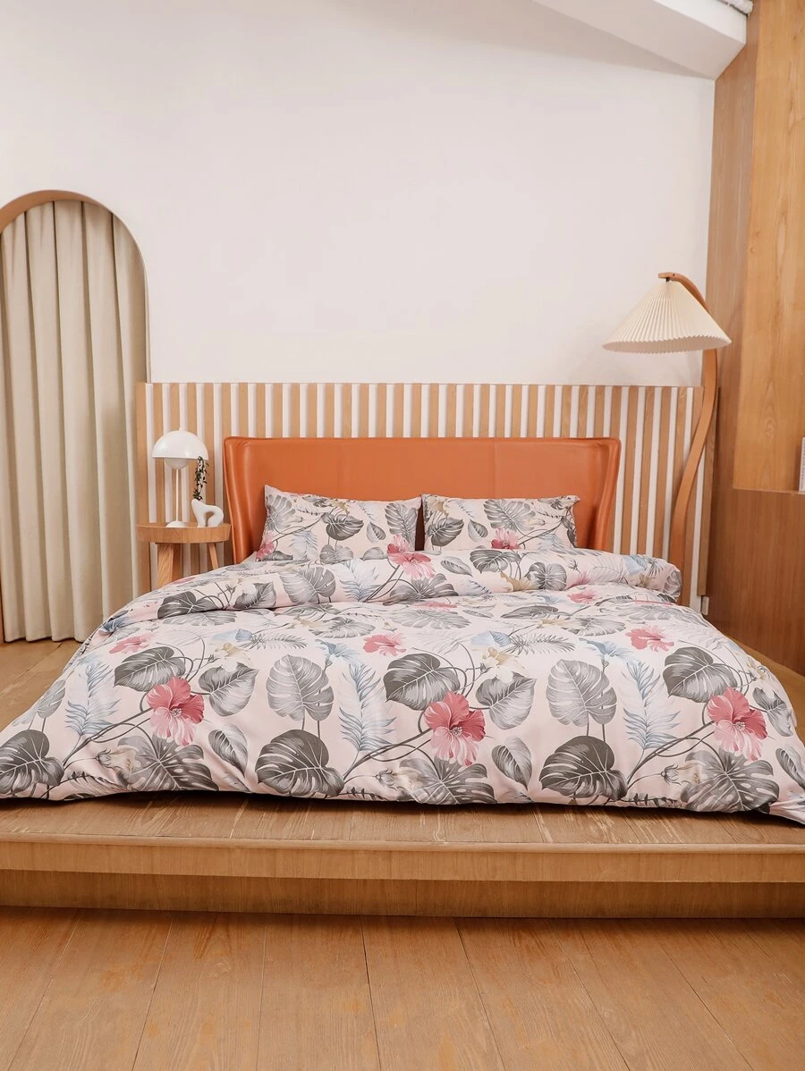 Tropical Pattern Duvet Cover Set Without Filler - Multicolor - View 1