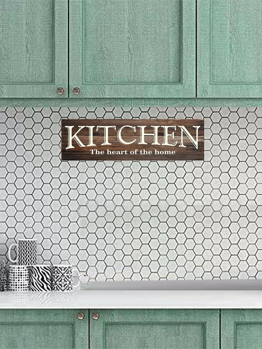 1pc Wooden Kitchen Wall Hanging - Multicolor - View 1