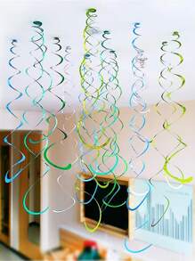 6pcs Solid Party Hanging Swirl Decoration - Multicolor - View 1