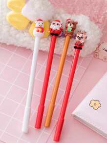 5pcs/Set Assorted Creative European & American Style Christmas Neutral Pens - Multicolor - View 3