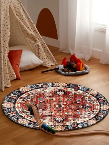 1pc Geometric Pattern Round Rug - Multicolor - View 4