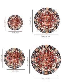 1pc Geometric Pattern Round Rug - Multicolor - View 2