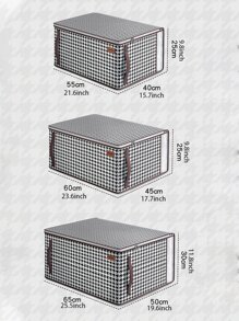 1 Bộ Dụng Cụ Sắp Xếp Quần Áo Họa Tiết Houndstooth, Bộ Sắp Xếp Trang Chủ Polyester - Đen và trắng - Xem 3
