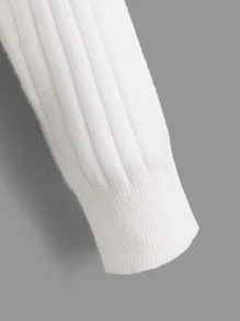 SHEIN Tween Boy Polo Neck Sweater - White - View 4