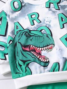 Toddler Boys Dinosaur Print Pullover & Joggers - Multicolor - View 4