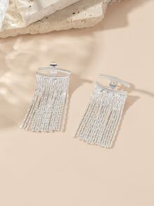 Kim loại Tua trang trí bông tai áo khoác - Bạc - Xem 2