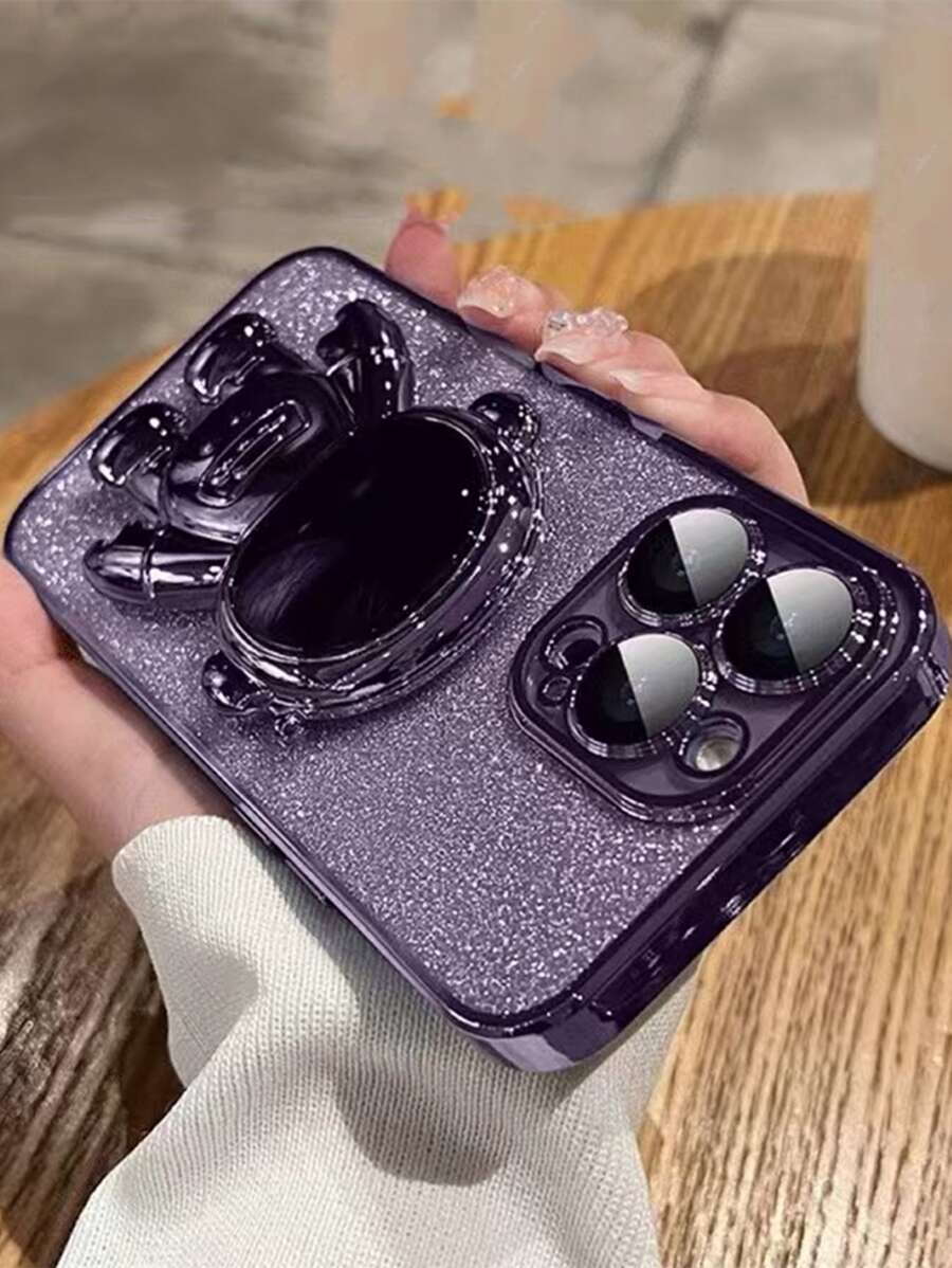 Funda para móvil con con diseño de astronauta Soporte para teléfono & brillante papel - Morado - Ver 1