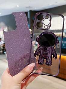 Funda para móvil con con diseño de astronauta Soporte para teléfono & brillante papel - Morado - Ver 2