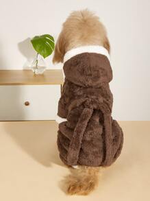 Plush Hooded Pet Pajama - Multicolor - View 4