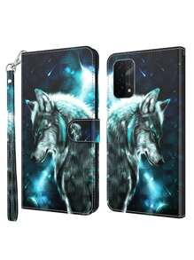 GLANDOTU Compatible With Samsung Galaxy Compatible With IPhone Compatible With Xiaomi And Other Models Of Mobile Phones, Animal Wolf Pattern PU Leather Flip Wallet Magnetic Clip Card Slot Protective Case - Multicolor - View 2