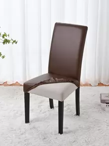 1pc Plain Waterproof Stretchy Chair Slipcover - Brown - View 5