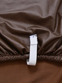 1pc Plain Waterproof Stretchy Chair Slipcover - Brown - View 6
