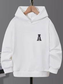 SHEIN Tween Boy Letter Graphic Sweatshirt - White - View 1