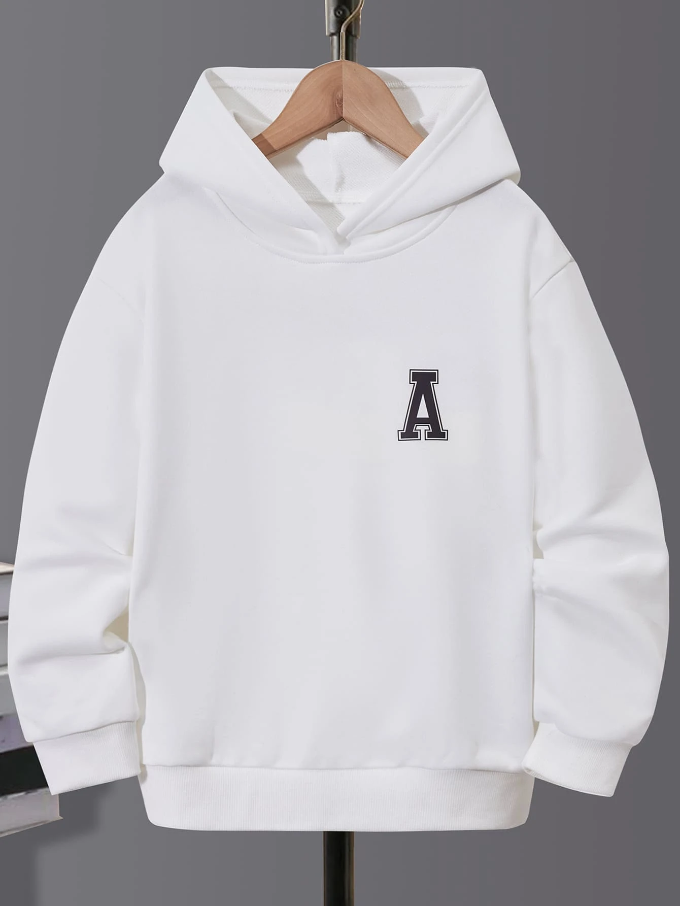 SHEIN Tween Boy Letter Graphic Sweatshirt - White - View 1