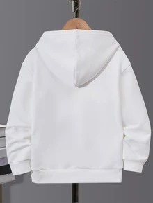 SHEIN Tween Boy Letter Graphic Sweatshirt - White - View 2