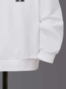 SHEIN Tween Boy Letter Graphic Sweatshirt - White - View 4