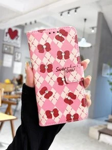 Bowknot Print Flip Phone Case - Multicolor - View 1