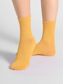 10對素色中筒襪 - 彩色 - 查看 3
