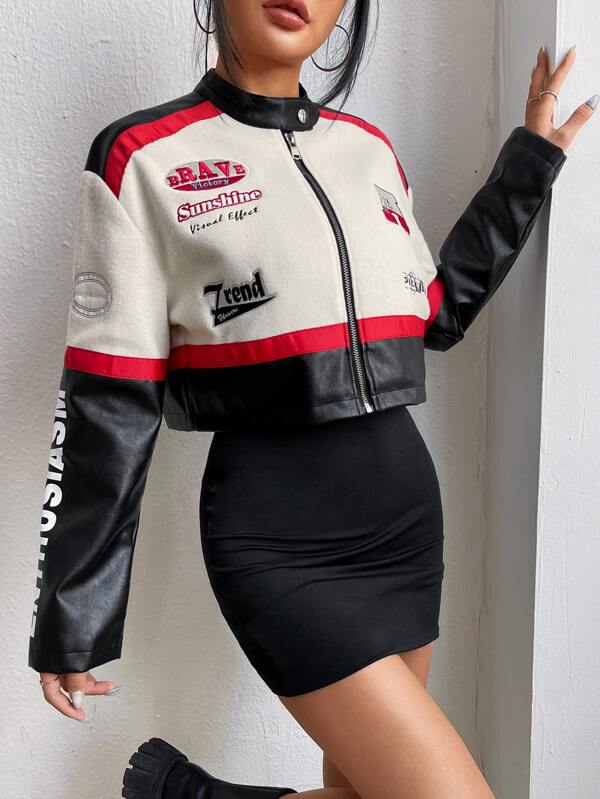 SHEIN X Made in America SHEIN ICON Letter Graphic Colorblock Drop