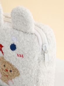 Plush Cosmetic Bag,Makeup Bag Makeup Pouch Skincare Bag Toiletry Bag Packing Cubes,Travel Essentials Cruise Essentials Dorm Essentials,Wedding Bridesmaid Gifts,Mom Gifts,Birthday Gifts,Gifts For Friends And Teachers,Home Decor,Bathroom Livingroom Bedroom Decor,Bathroom Organizer,Jewelry Organizer,Lip Oil Organizer,Nail Polish Organizer Makeup Bag Storage Makeup Organizer Makeup Case - White - View 4