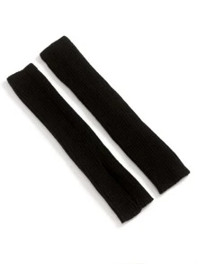 Knit Leg Warmers - Black - View 3