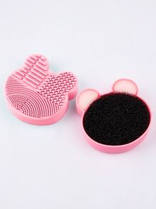 1pc Makeup Brush Cleaning Box - Watermelon Pink - View 1