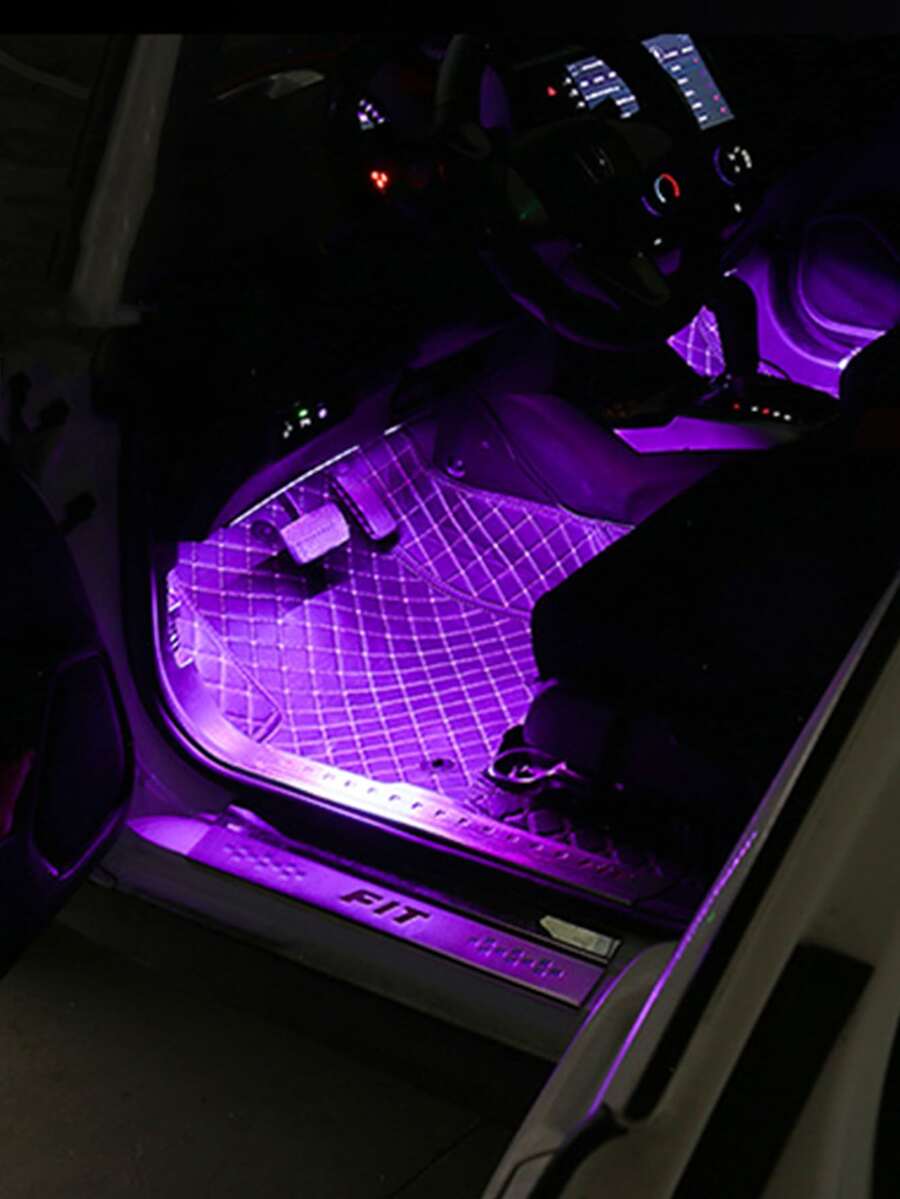 1pc 2 trong 1 đèn LED xung quanh xe hơi - màu đen - Xem 1