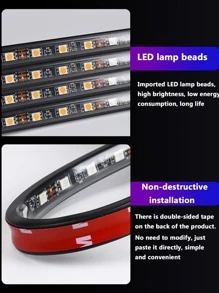 1pc 2 trong 1 đèn LED xung quanh xe hơi - màu đen - Xem 4