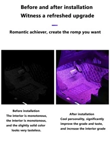 1pc 2 trong 1 đèn LED xung quanh xe hơi - màu đen - Xem 6