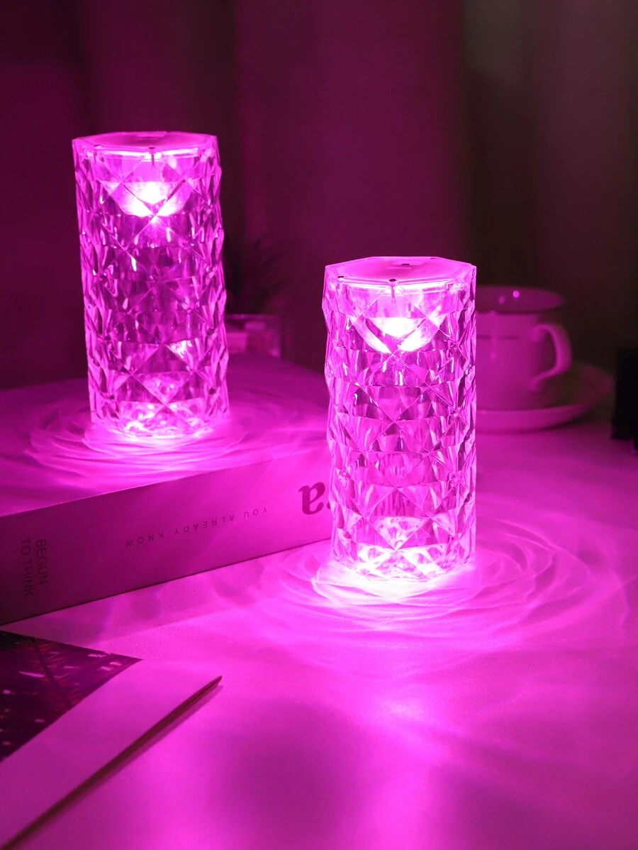 1pc Petal Design Table Lamp - Pink - View 1