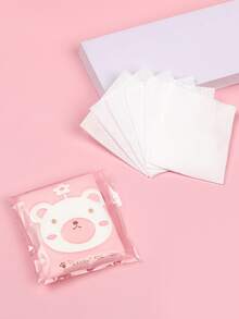 100 hojas Almohadilla Maquillaje facial - Blanco - Ver 2