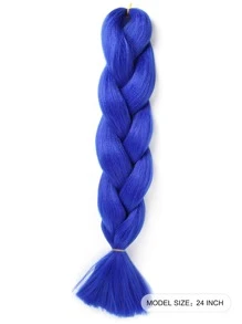 1 Pack 24 Inch Large Size Braided Wig, Suitable For Women's Daily, Festival And Cosplay, Black Fashion Synthetic Fiber Crochet Weaving Hair Extensions, Practical And Flexible, Heat Resistant Weaving, Suitable For Halloween, Christmas, New Year, Carnival, Music Festival And Other Occasions - Navy Blue - View 2