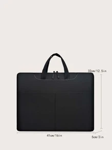 Maletín de mano para portátil minimalista para hombre, regalo para padre - Negro - Ver 7