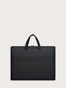 Maletín de mano para portátil minimalista para hombre, regalo para padre - Negro - Ver 6