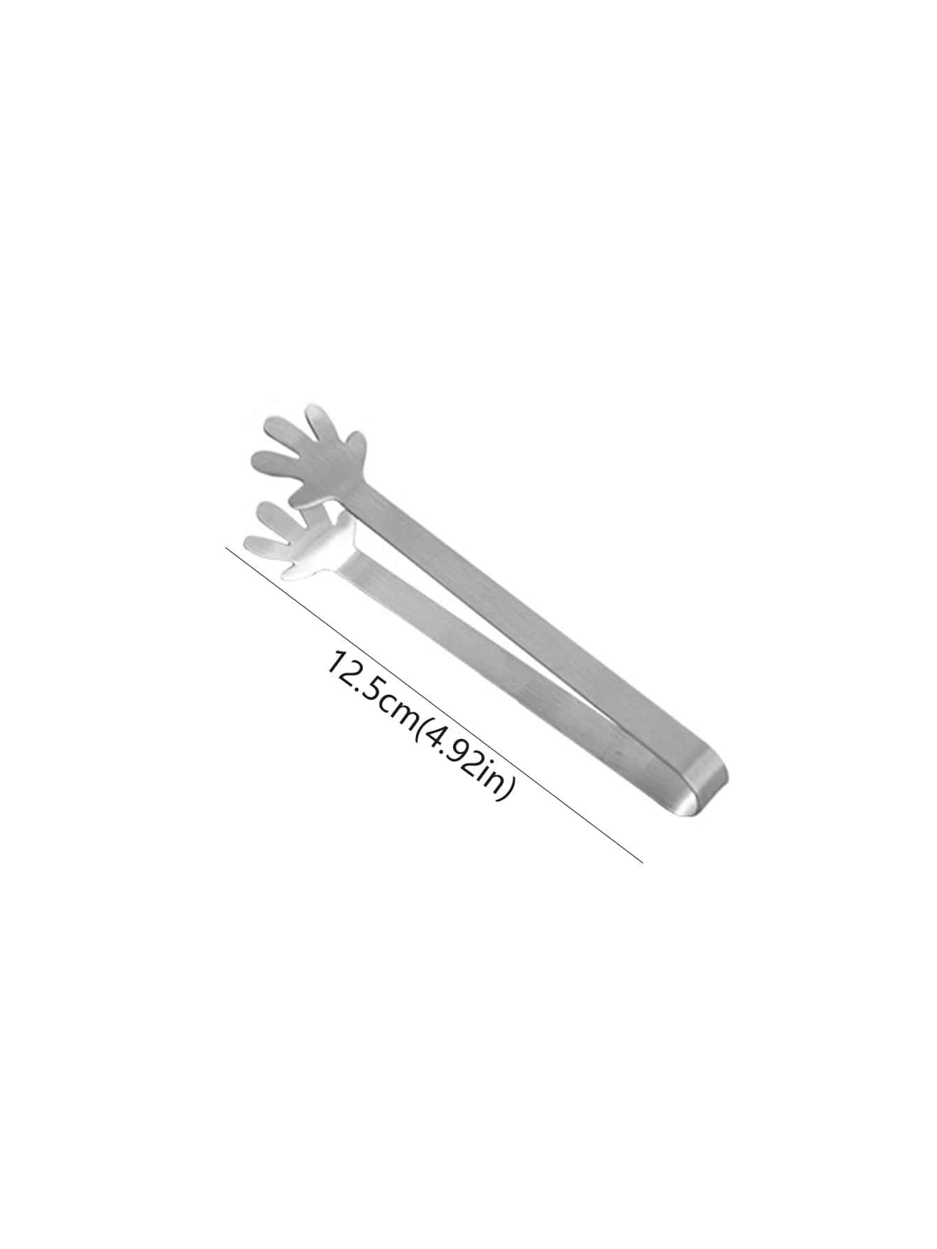 1pc Hand Shaped Stainless Steel Ice Tongs - Silver - View 3