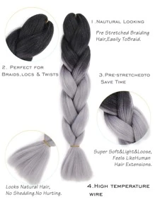 1 Piece Gradient Chiều dài Tổng hợp Bím tóc - Nhiều màu - Xem 3